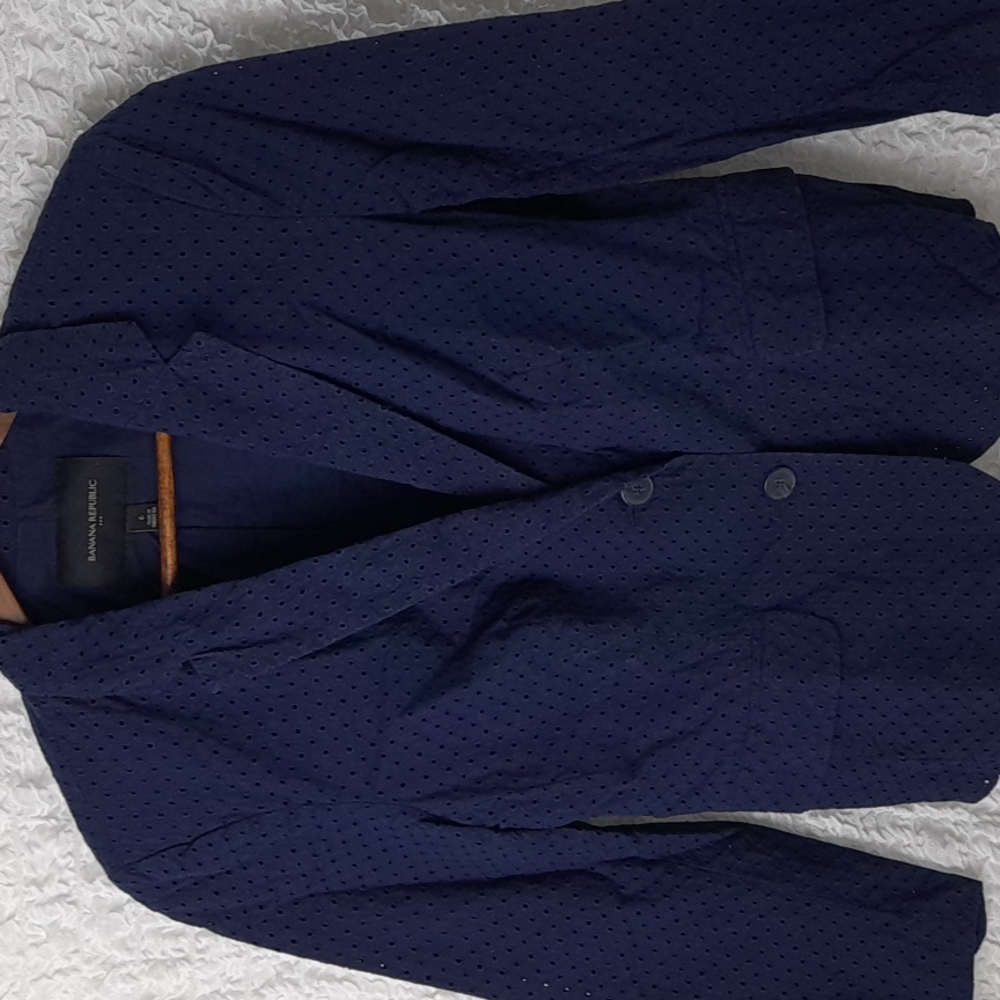 Banana Republic Perforated Blazer Size 6 Blue #32